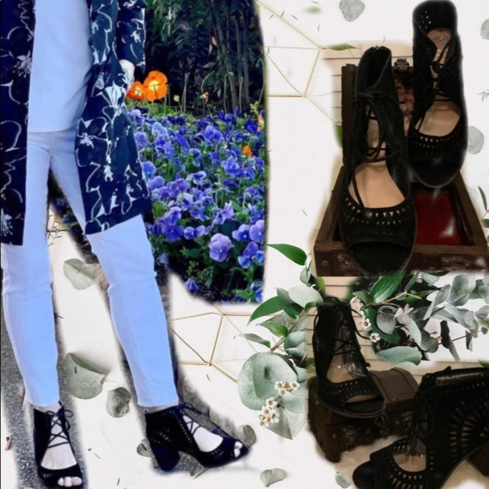 Vince Camuto Tarita Cutout Lace-Up Booties. - Picture 6 of 10